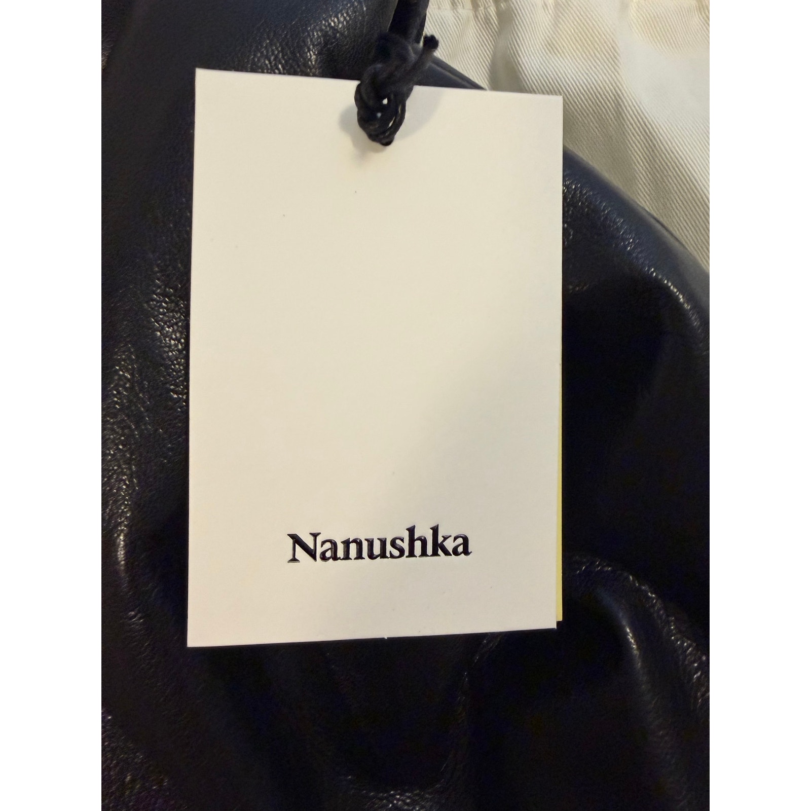 Nanushka Jen Mini Black Vegan Leather Knot Wristlet Bag Nwt — image 4 of 5